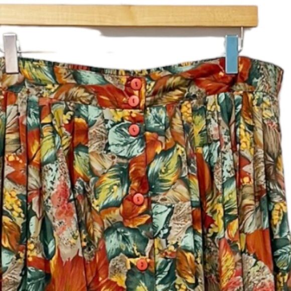 Vintage‎ Bobbie Brooks Women’s Full Button Fall Harvest Pleated Maxi Sz 16 - Picture 2 of 10